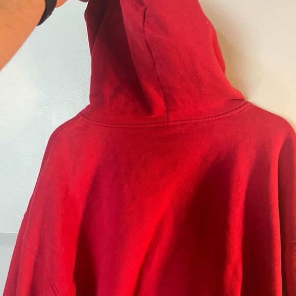 Vintage Disney Eeyore Winnie The Pooh Zip Up Hoodie Sweatsirt Red Size XL - Picture 12 of 12